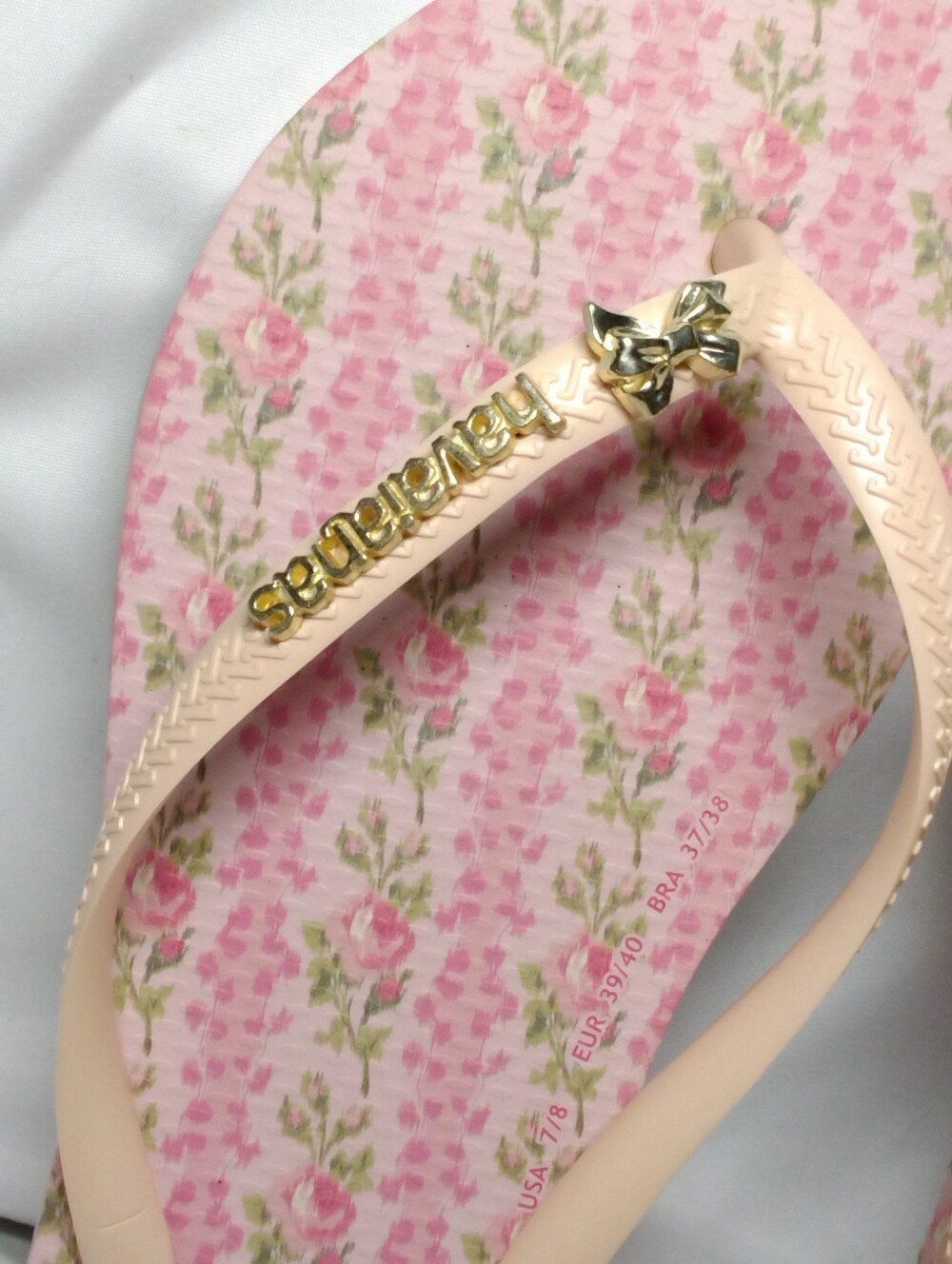 Havaianas Love Shack Fancy Pink Floral Flip Flops Women’s Size 7/8 - Picture 5 of 16